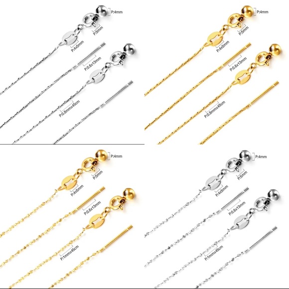 Stainless Steel Sliding Clasp Adjustable Necklace - Picture 4 of 9